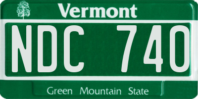 VT license plate NDC740