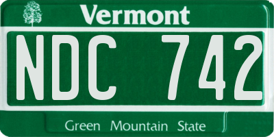 VT license plate NDC742