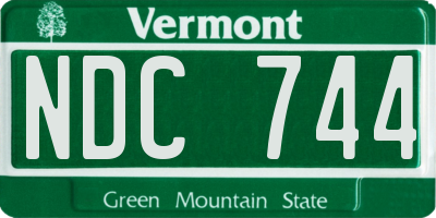 VT license plate NDC744