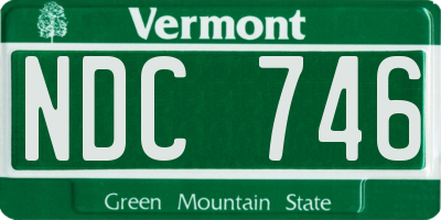 VT license plate NDC746