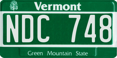 VT license plate NDC748
