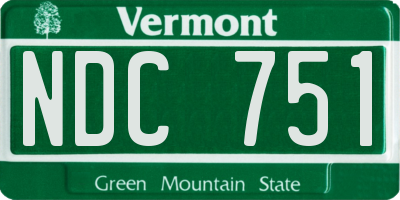 VT license plate NDC751