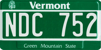 VT license plate NDC752