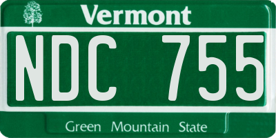 VT license plate NDC755