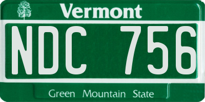 VT license plate NDC756