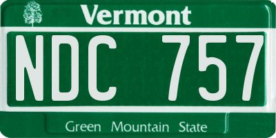VT license plate NDC757