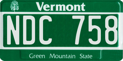 VT license plate NDC758