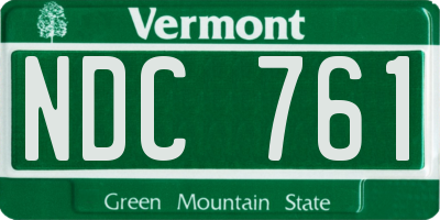 VT license plate NDC761