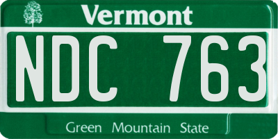 VT license plate NDC763