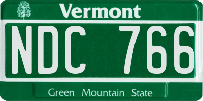 VT license plate NDC766