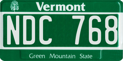 VT license plate NDC768