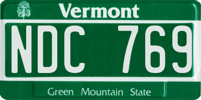 VT license plate NDC769