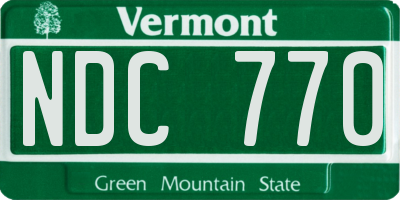 VT license plate NDC770