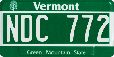 VT license plate NDC772
