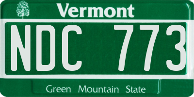 VT license plate NDC773
