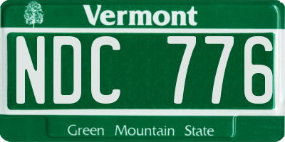 VT license plate NDC776