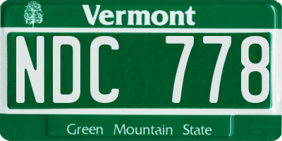 VT license plate NDC778
