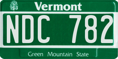 VT license plate NDC782