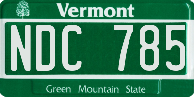 VT license plate NDC785