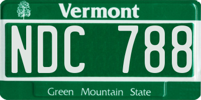VT license plate NDC788