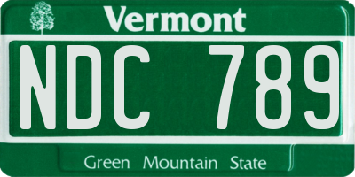 VT license plate NDC789