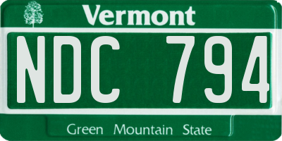 VT license plate NDC794