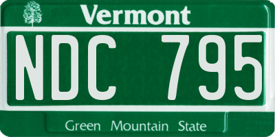 VT license plate NDC795