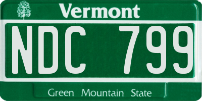 VT license plate NDC799