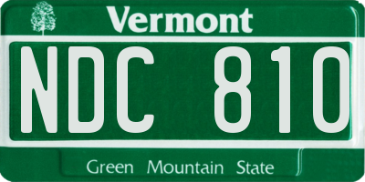 VT license plate NDC810