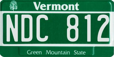 VT license plate NDC812