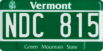 VT license plate NDC815