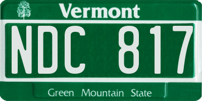 VT license plate NDC817