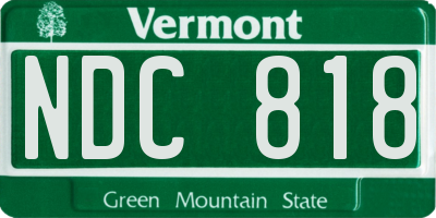 VT license plate NDC818
