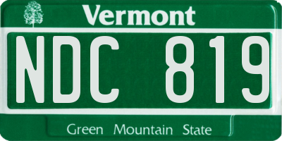 VT license plate NDC819