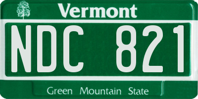 VT license plate NDC821