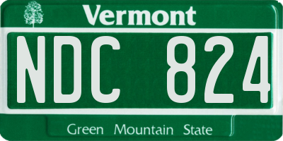 VT license plate NDC824