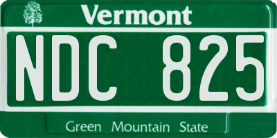 VT license plate NDC825