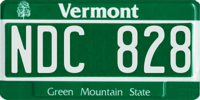 VT license plate NDC828