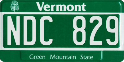 VT license plate NDC829