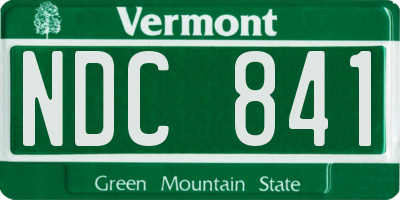 VT license plate NDC841