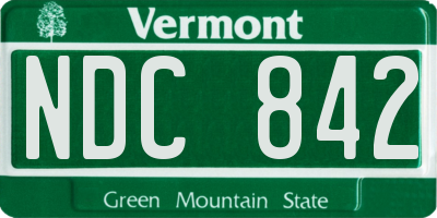 VT license plate NDC842
