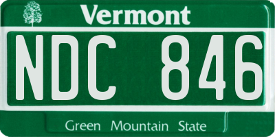 VT license plate NDC846