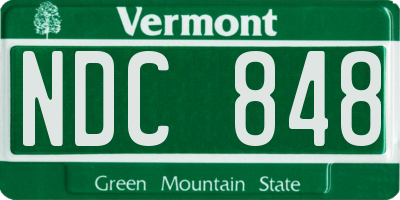 VT license plate NDC848