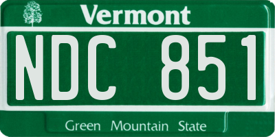 VT license plate NDC851