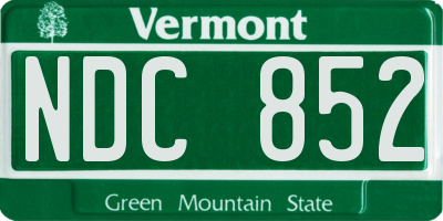 VT license plate NDC852