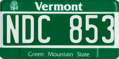 VT license plate NDC853