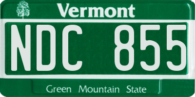 VT license plate NDC855