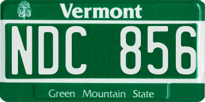VT license plate NDC856