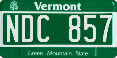 VT license plate NDC857