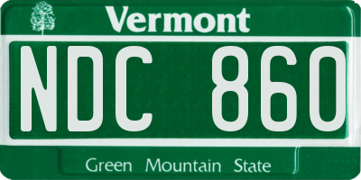 VT license plate NDC860